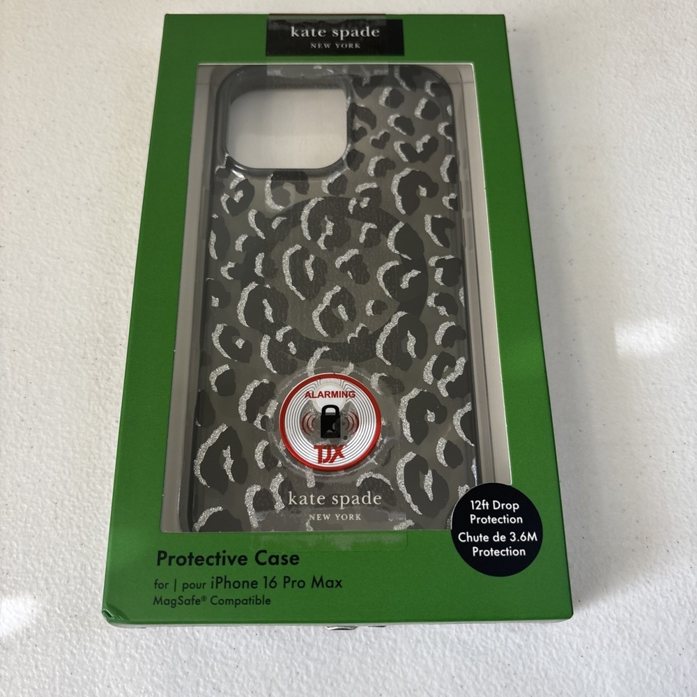 Kate Spade iPhone‎ 16 Pro Max Case w/MagSafe - Glitter Leopard